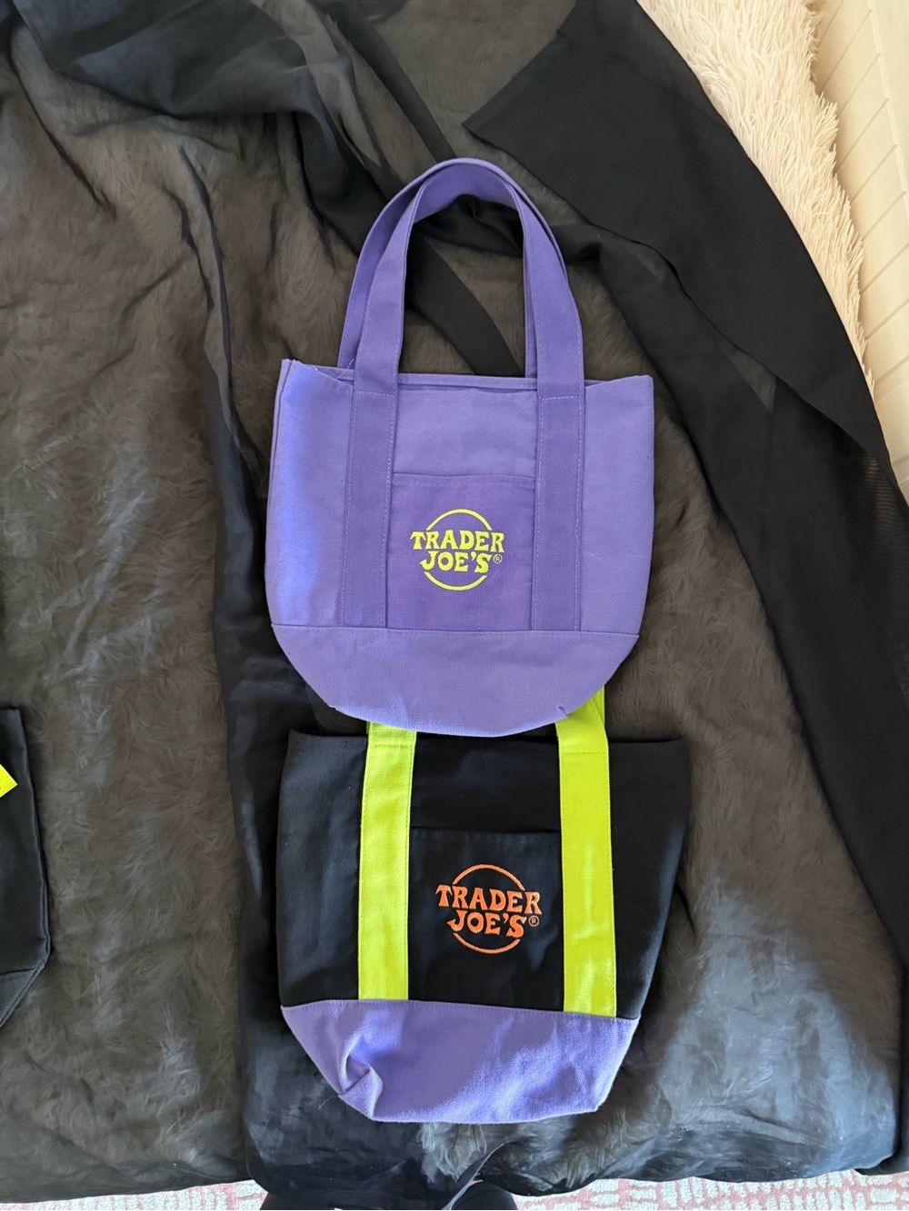 Trader Joe's Purple Canvas Tote Bag for Men